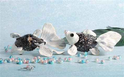 Waltz&F Black Goldfish Trinket Box Jeweled Hand 